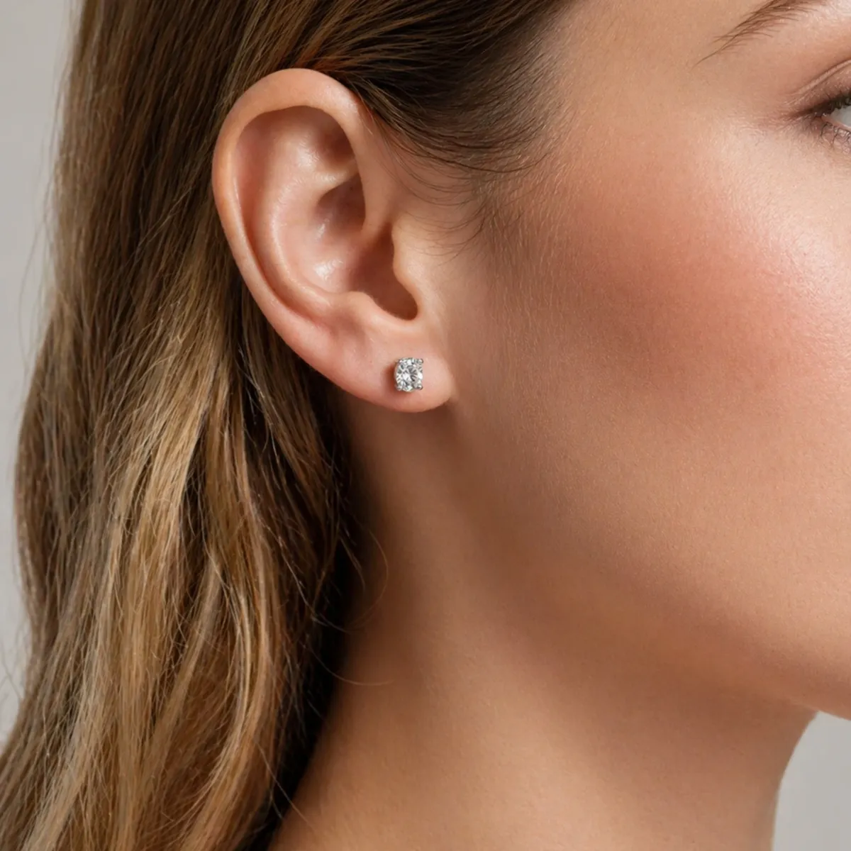 Oval Natural Diamond Solitaire Earrings