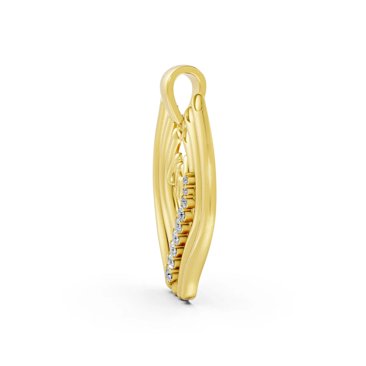 Mother And Baby Natural Diamond Hand Pendant