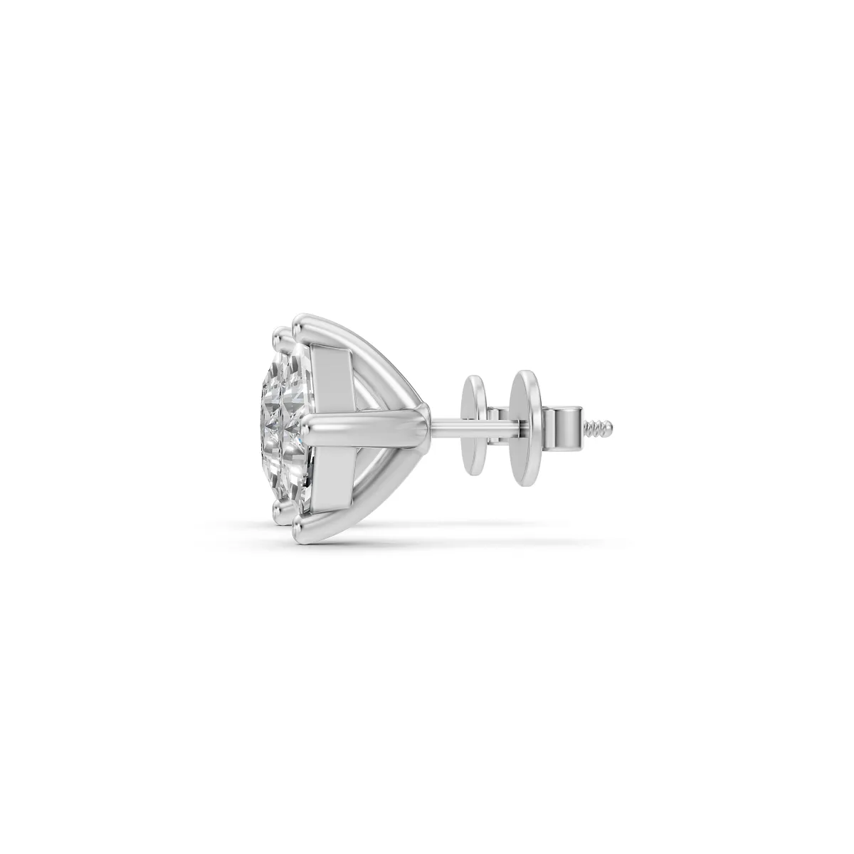 Cleo Elegant Princess Cut Natural Diamond Solitaire Earrings