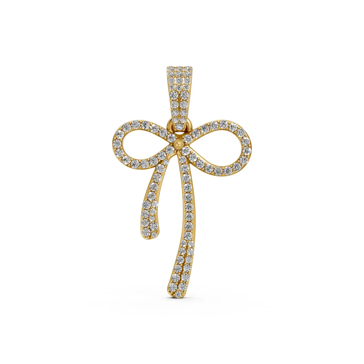Natural Diamond Bow Pendant