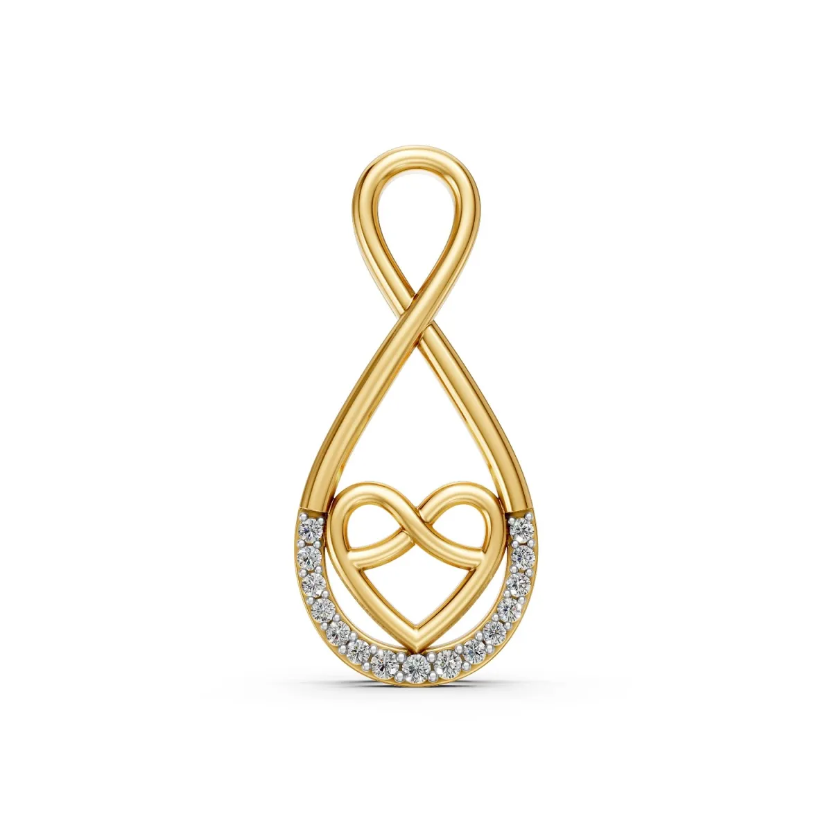 Natural Diamond Infinity Heart Pendant