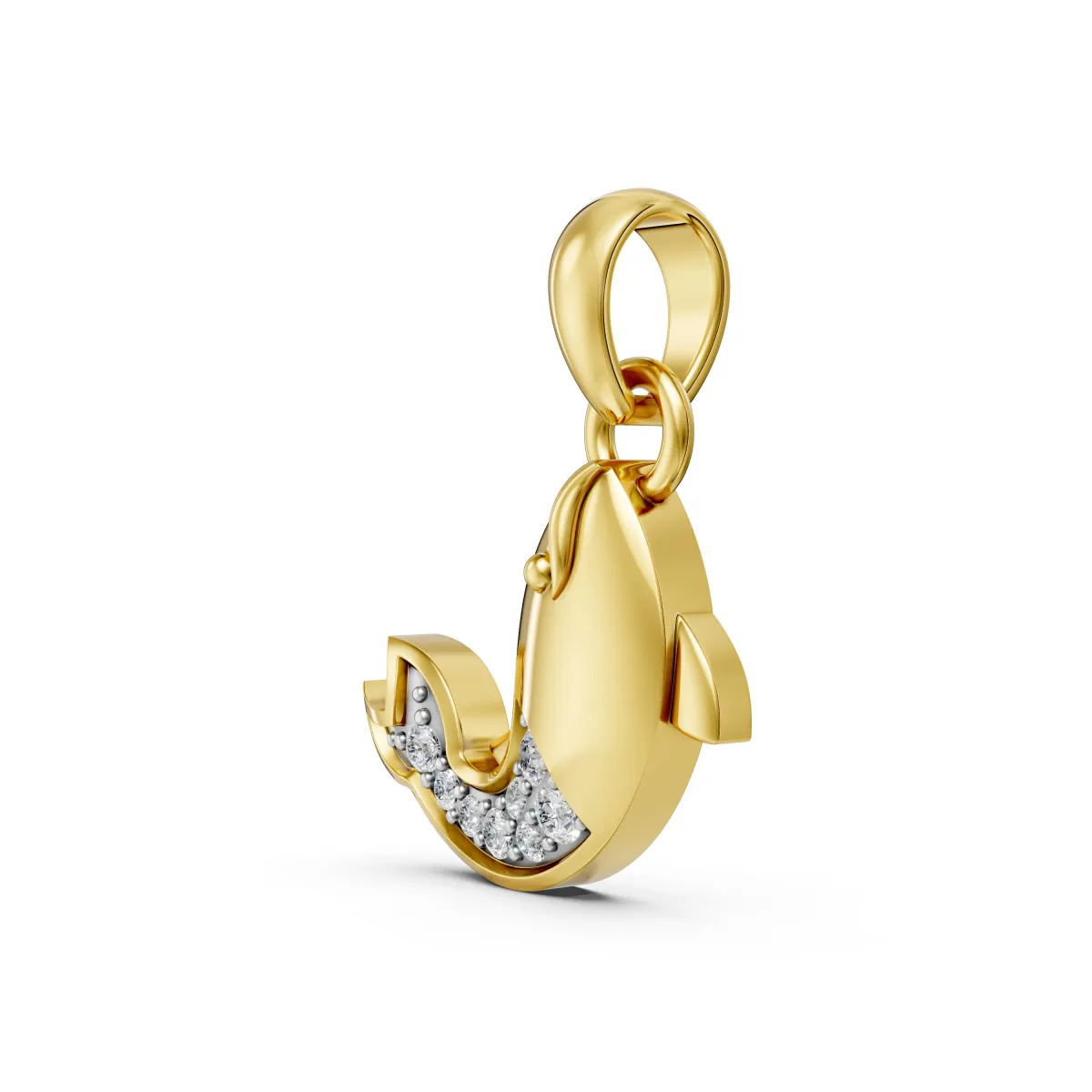 Dolphin Motif Natural Diamond Pendant