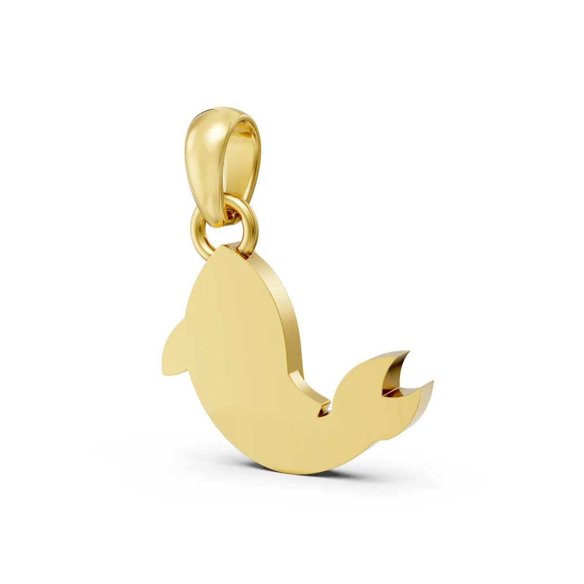 Dolphin Motif Natural Diamond Pendant