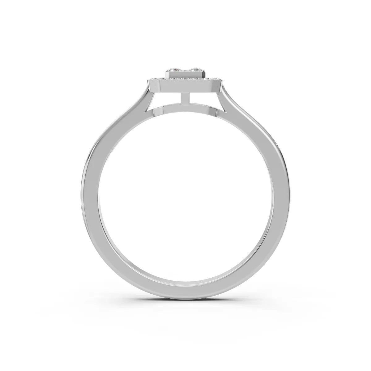 Amal 0.19 CT Natural Diamond Cluster Engagement Ring With Halo Design