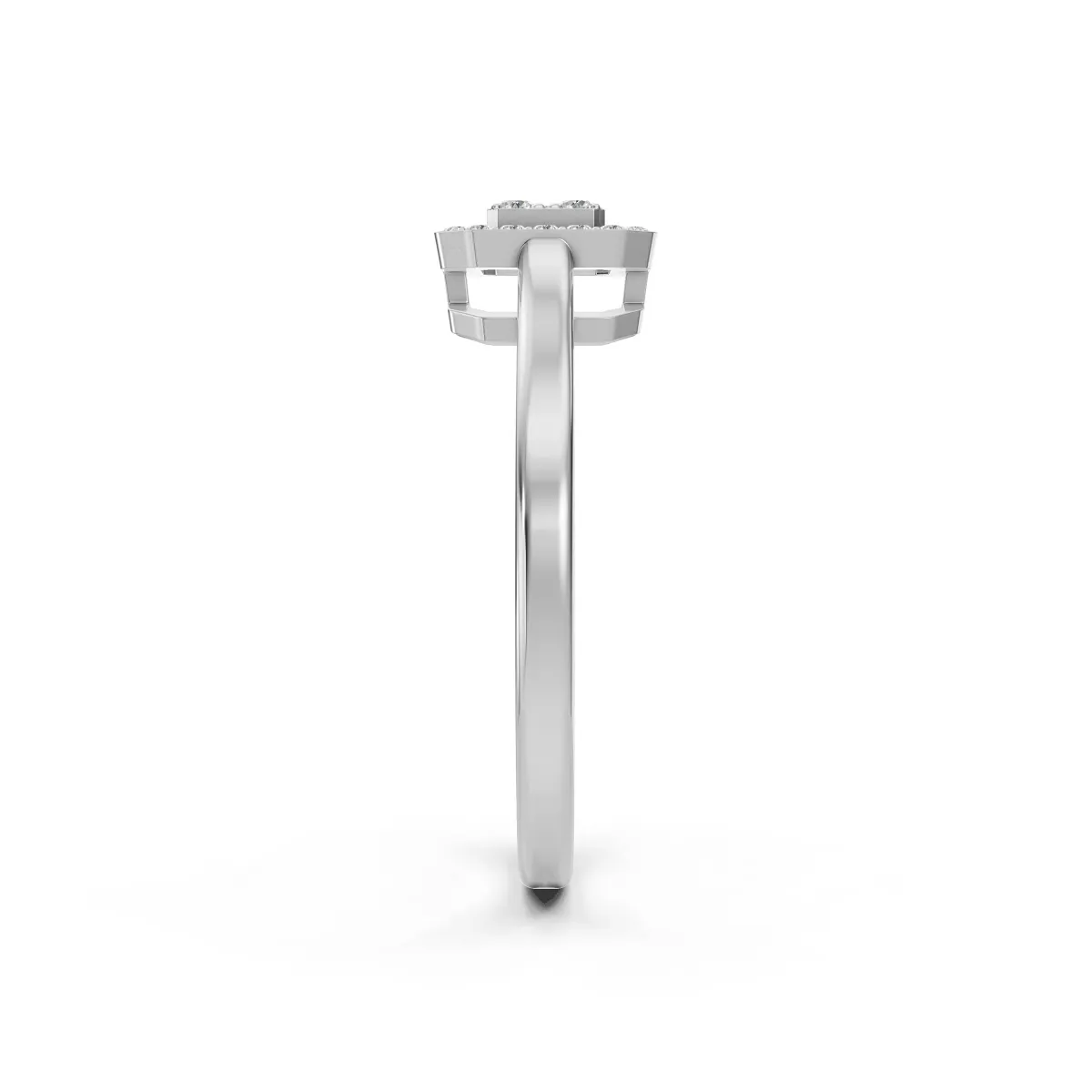 Amal 0.19 CT Natural Diamond Cluster Engagement Ring With Halo Design