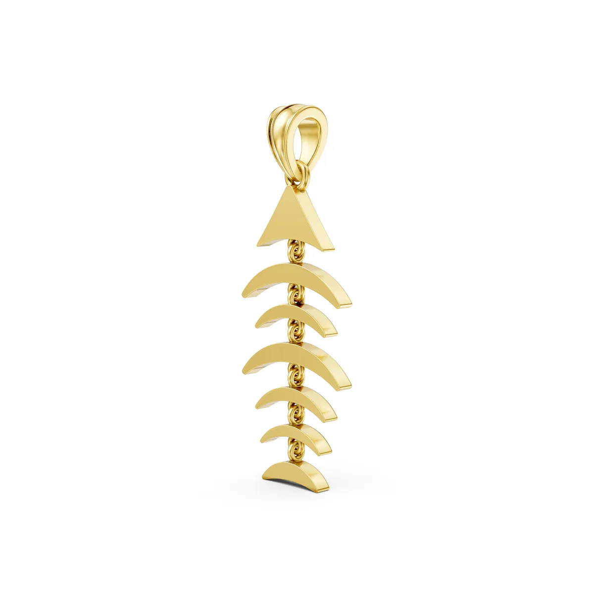 Trendy Fishbone Natural Diamond Pendant