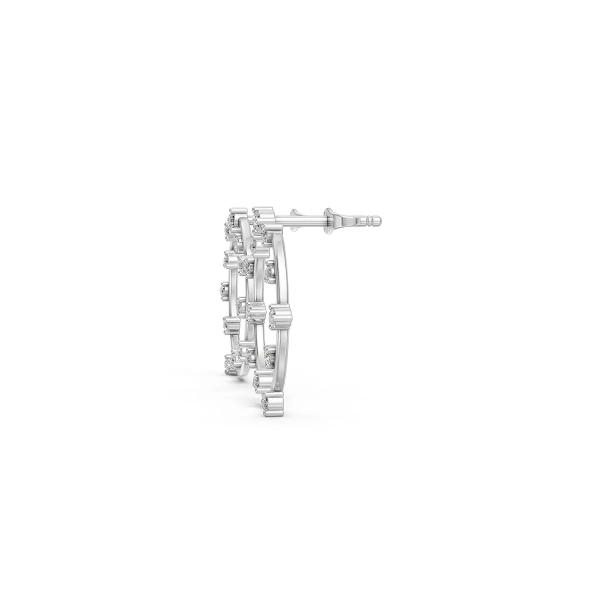 Small Natural Diamond Circle Earrings