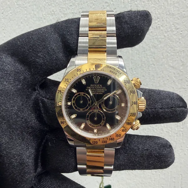 Rolex Daytona Black Dial on Oyster Ref 116523 with New Style Card White 2016