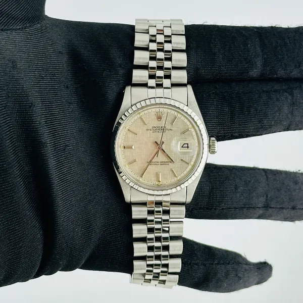 Rolex Datejust Silver Linen Dial On Jubilee Ref 1603