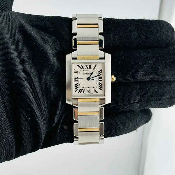 Cartier Tank Francaise Silver Roman Dial on 2 Tone Ref 2302