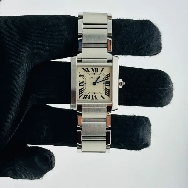 Cartier Tank Francaise Midsize White Roman Dial Ref 3751/WSTA0005