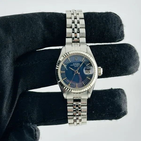 Rolex Datejust Lady Blue Stick Dial on Jubilee
