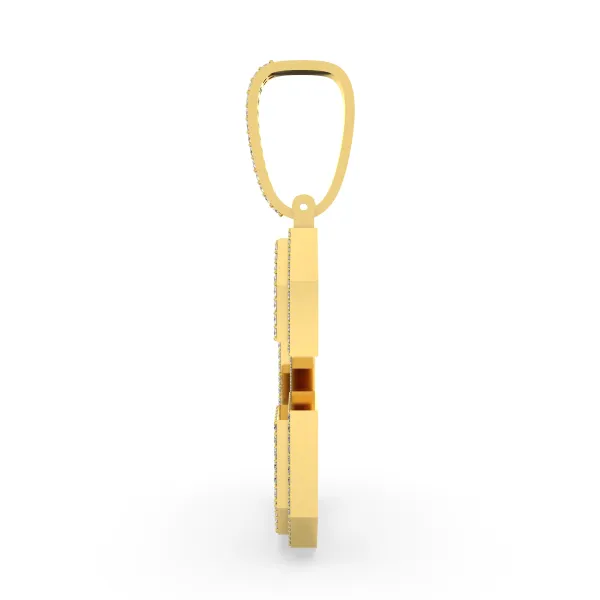 Unisex Natural Round Diamond Letter "G" Charm Pendant