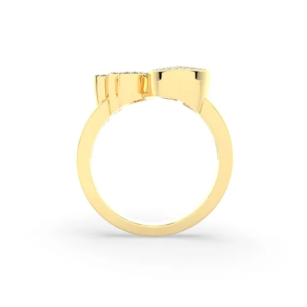 Heart Shaped Initial Letter B Natural Diamond Rings For Women