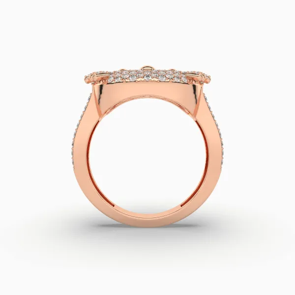 Aisha 10K Rose Gold Kitty Inspired Natural Diamond  Ring For Womens