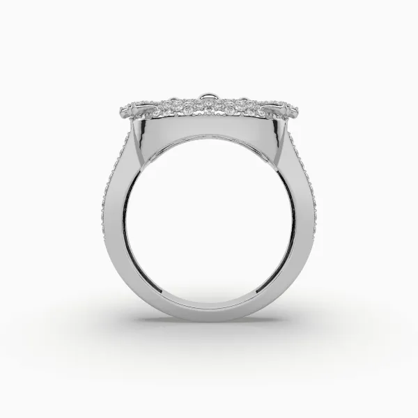 Aisha 10K White Gold Kitty Inspired Natural Diamond  Ring For Womens