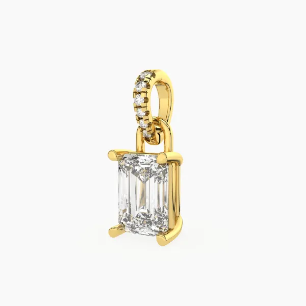 Elegant Emerald Shape Lab Grown Diamond Solitaire Pendant