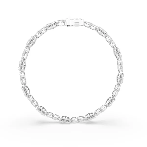 10K White Gold Natural Diamond Heart Bracelet