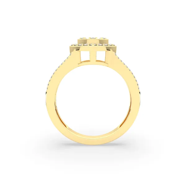 Women's Baguette And Round Cut Natural Diamond Heart Engagement Ring