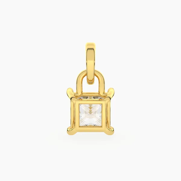 Striking Princess Cut Lab Grown Diamond Solitaire Pendant