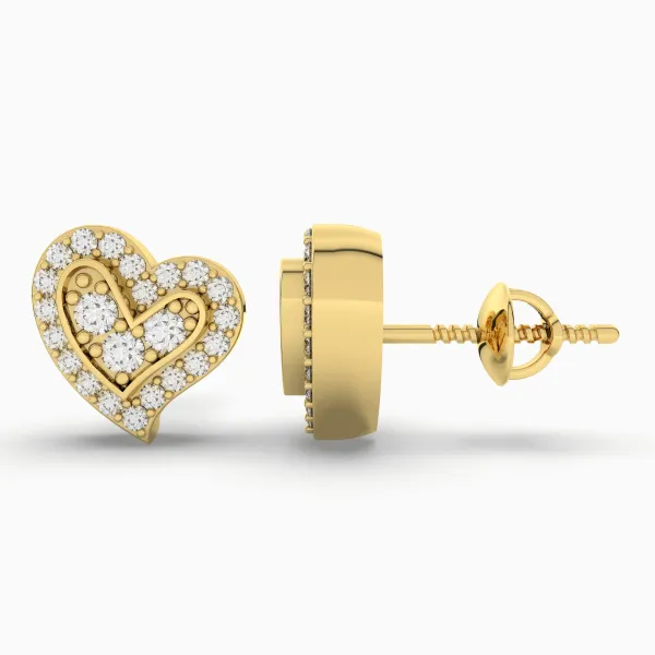 Heart Shape Natural Diamond Earring