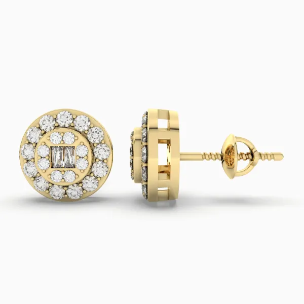 0.34 CT.T.W Stunning Halo Natural Diamond Stud Earring For Unisex
