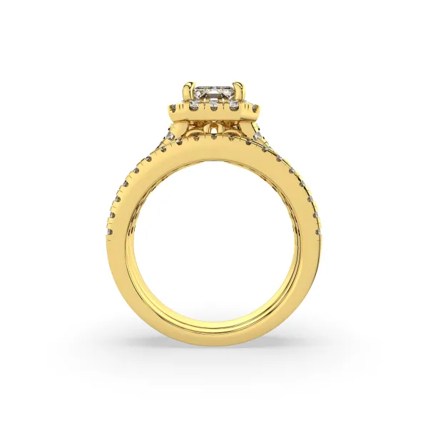 Elegance Emerald-Cut Lab Grown Diamond Engagement Ring