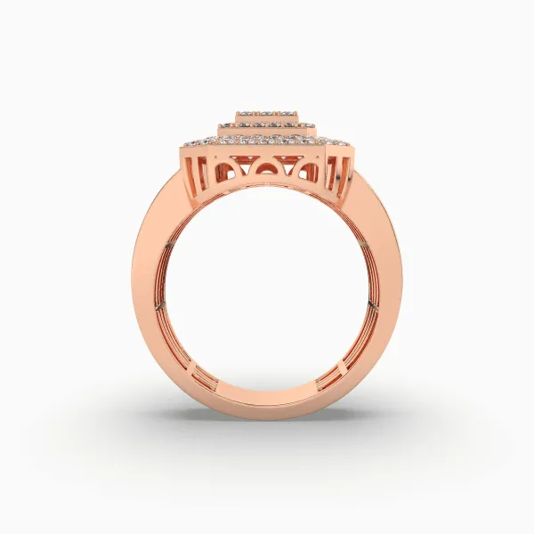 10K Rose Gold Natural Diamond Cluster Ring