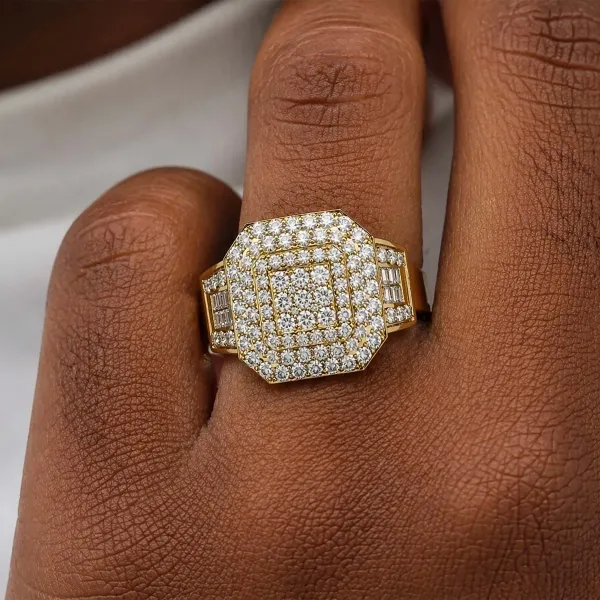 Natural Diamond Cluster Ring
