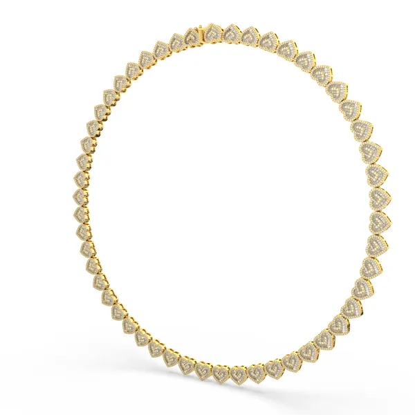 Featuring Continuous Line Of Natural Diamond Heart-Shaped Tennis Necklace