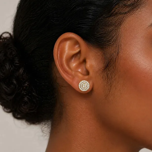 Round Natural Diamond Earrings