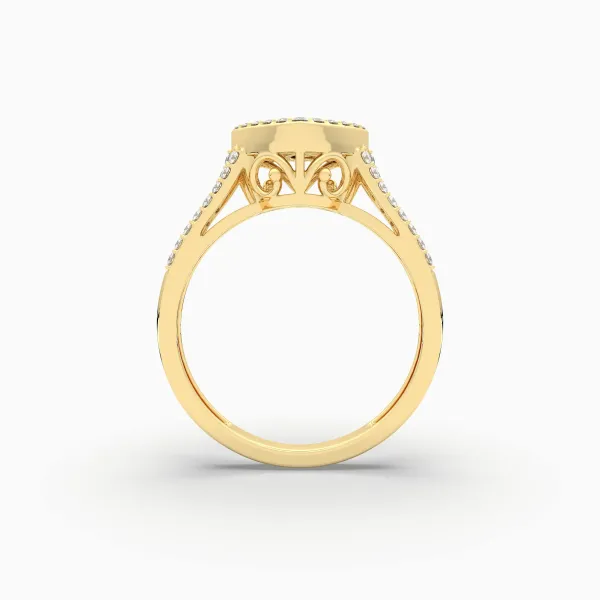 Round And Baguette Natural Diamond Heart Ring For Women's