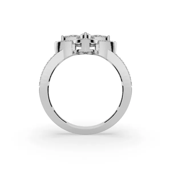 10K White Gold Diamond Petal Ring