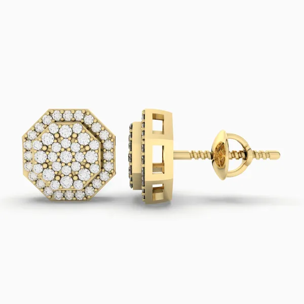 Natural Diamond Dainty Stud Earrings For Womens