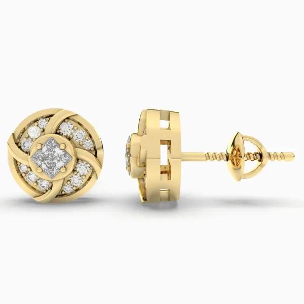 0.54 CT.T.W. Natural Diamond Stud Earrings For Women