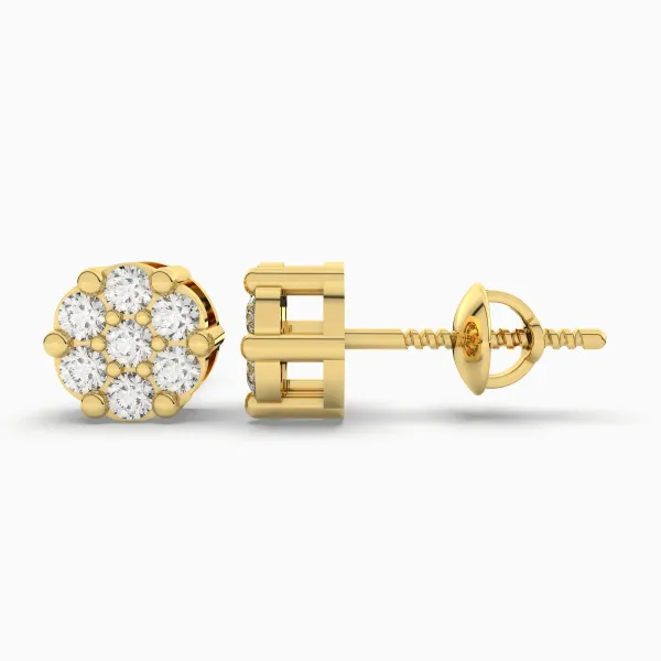 Radiant Bloom Natural Diamond Earrings