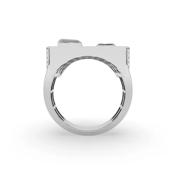 Alva 10K White Gold Mens Trap House 1.39 CT Natural Diamond Ring