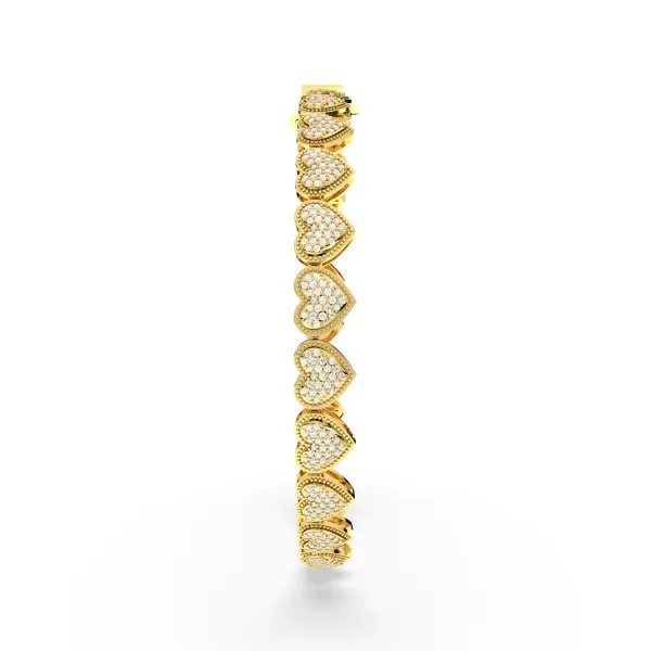 Sparkling Heart-Shaped Bangle Bracelet
