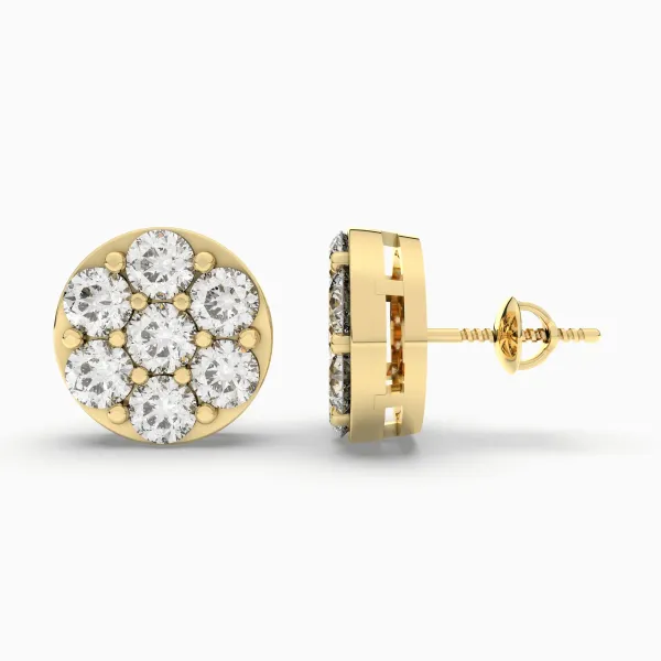 Round And Round Natural Diamond 2.87 CT.T.W Stud Earring