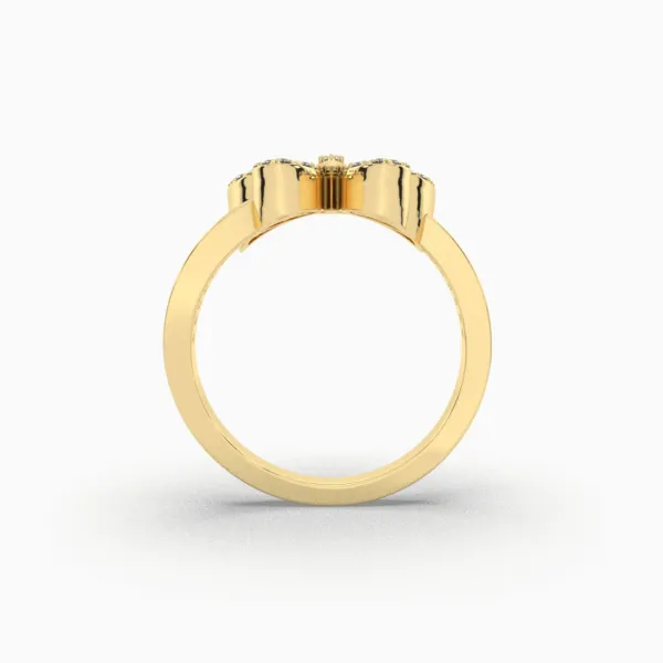 Elegant Crystal Studded Butterfly Design Adjustable Rings For Women