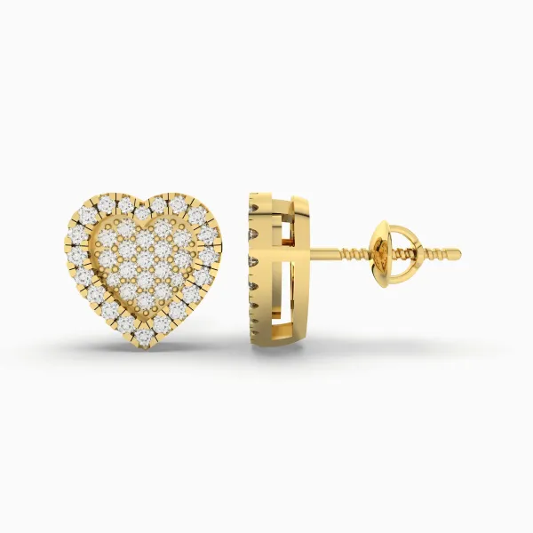 Heart Natural Diamond Earrings-Elegance For Every Heartbeat