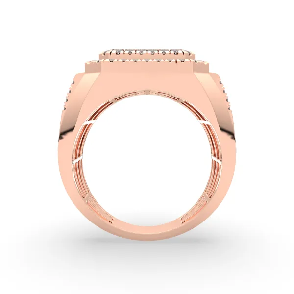 10K Rose Gold Grand Emperor Diamond Mens Ring