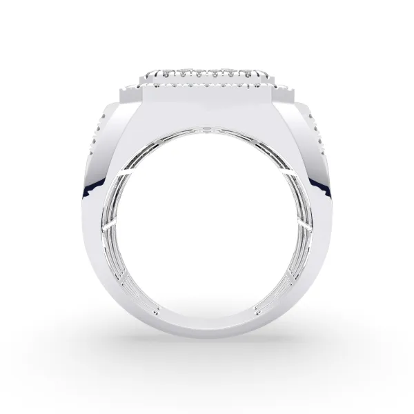 10K White Gold Grand Emperor Diamond Mens Ring
