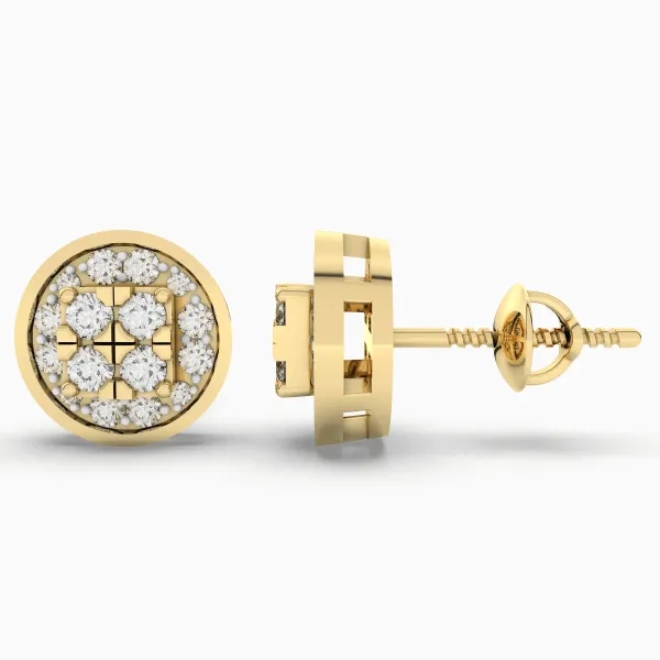 0.25 CT.T.W Gold Round Natural Diamond Stud Earring