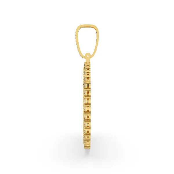 Men'S Party Wear Round Cut Lab Grown Diamond Pendant