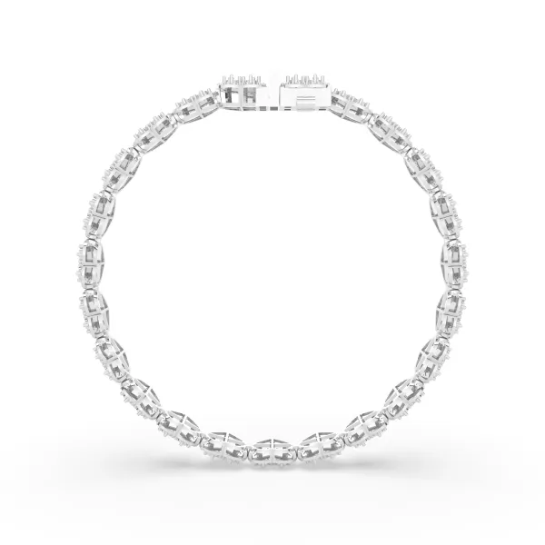 10K White Gold 1.23 CT Natural Diamond Heart-Shaped Link Bracelet For Women'S