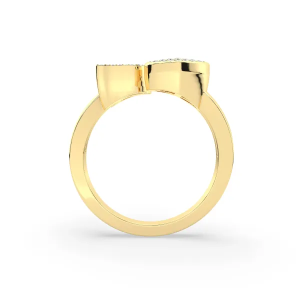 Gold Round Natural Diamond Heart Initial Z Rings