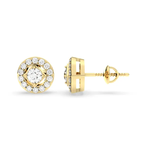 Round Natural Diamond Stud Earring