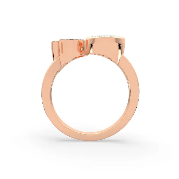 10K Rose Gold The D Alphabet Diamond Ring