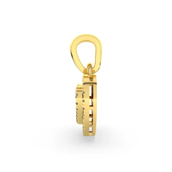 Natural Diamond Studded Heart-Shaped Pendant For Women